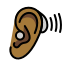 ear with hearing aid, medium-dark skin tone